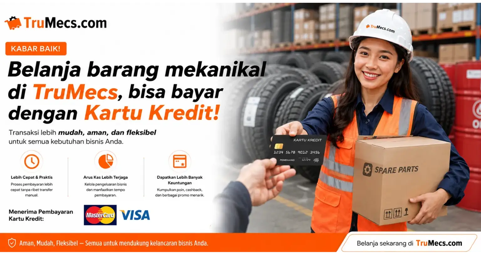 Trumecs sudah bisa menggunakan kartu kredit