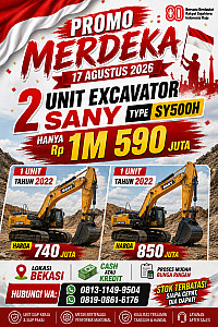 PROMO MERDEKA!!! TURUN HARGA LAGI JADI 1,9M HARGA TERMURAH EXCAVATOR BEKAS SANY SY500H
